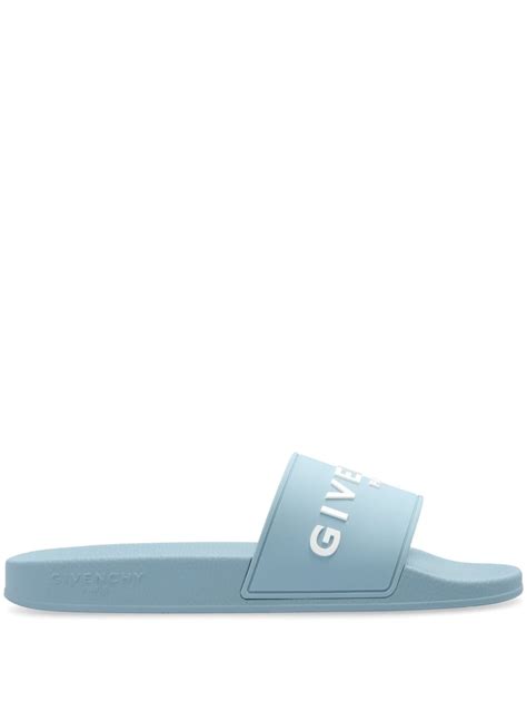 givenchy logo embossed slides|givenchy brand logo.